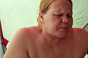 Pregnant milf sensual in the tent