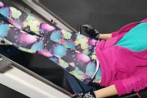 Fitness buff displays her honed muscles, before and after workout time