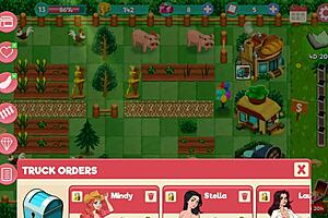 Fantasy ranch setting for redhead and brunettes to flaunt booty