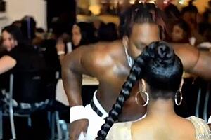 Straight male strippers perfect their assets