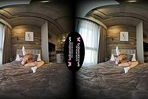 Masturbating solo: Blonde beauty Mika in VR