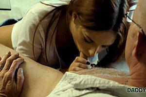 Crazy redhead girl and her boyfriend get naked and have dirty time on the couch