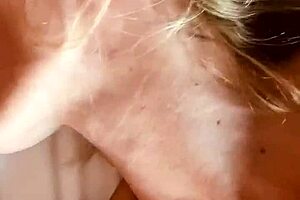 Hot blonde wife sharing big cock with man’s face and tools