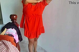 Cheating videos and photos: Stepmother performing an adult web camera session
