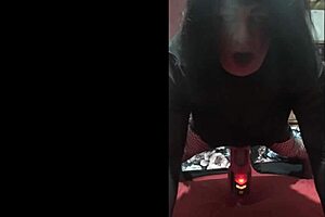 Bisexual crossdresser gets an amazing orgasm with a pleasure machine