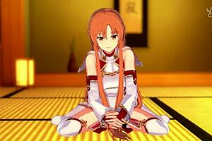 Asuna's erotic roleplay joi video: Hand job, pussy slide, and ejaculation count down