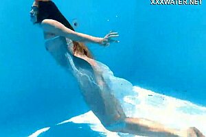 It is a hot pool session of a stunning blond with Estonian glamour model, Ivi Rein