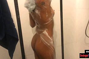 Interracial sex in shower: The young couple