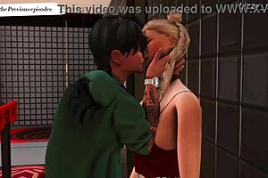 Stepdaughter’s crazy foursome with stepson and a stranger in lewd Sims 4 video