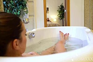 Alyssa Reece – middle-aged Canadian mom, fucking young European woman Sarah Smith in the bathroom