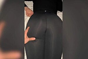 Face view of a young brunette woman’s vulva during the doggystile position