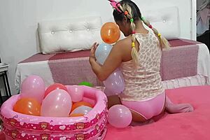 Teen Flagra has presently exposed himself to various fetish abracadabra with balloons