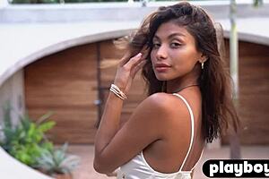 Natural Latin teen Carolina Reyes, one has to enthralled by her beauty in sexual posed Playboy photoshoot