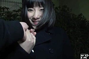 Japanese couple fuck with a handjob and end up in a creampie on Christmas day