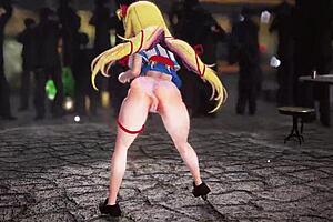 Sensual ghost dance in 3D by Hololive's Haato