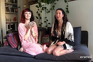 These German amateur babes play oral sex with a twist with their whipped cream lesbian fun