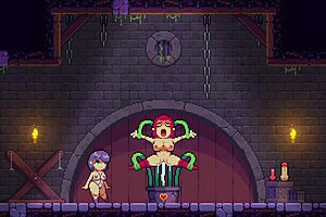 The steamy threesome was a bound and gagged maiden for Hentai game