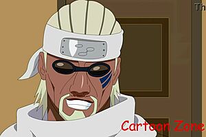 Old woman Tsunade in red bikini gets fucked by horny bee in Hentai video