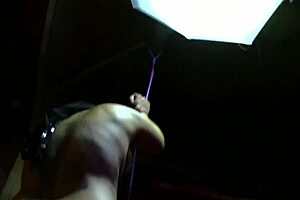 Restrained and teased bare chested Nyx, a tattooed MILF
