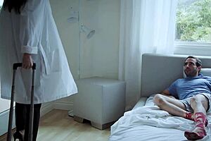 Silvia Saige applies lotion to her partners inflamed skin