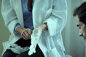 Silvia Saige applies lotion to her partners inflamed skin