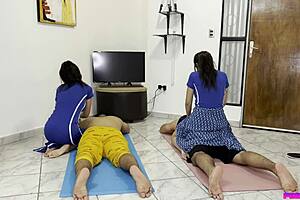 Big vegetables and bum sex in an erotic massage salon