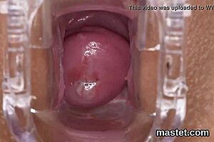 Czech girl lets loose with unusual sexual acts and spreads herself wide open