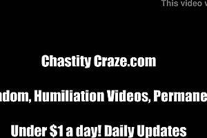Chastity handjob with femdom and humiliation POV