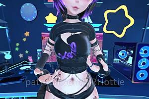VRChat performer with big tits POV workplace grinding