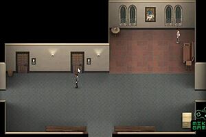 Brunette reporter’s fiancée strips on the field and has a wild sex in the bathroom in 3D cartoon game