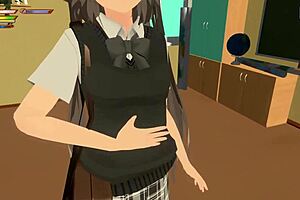 Nerd biggheaded nipples against giantess femdoma in face sitting game