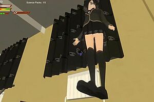 Nerd biggheaded nipples against giantess femdoma in face sitting game
