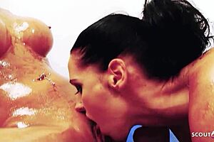 Three big-boobed lesbians explore feed arousal and toy fun for a hot oral sex threesome kidding
