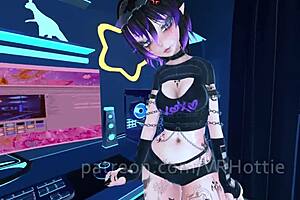 VRChat performer with big tits POV workplace grinding