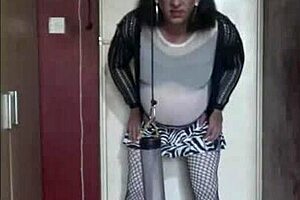 Wanna see a timidity crossdress for kisser banging his meat and pissing