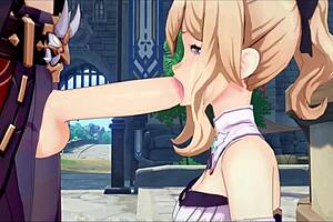 Sex with a female sex partner with lesbian toys for masturbation and Hentai game
