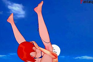 Gwen Tennyson, in bikini, and Ben10 encounter in the beach
