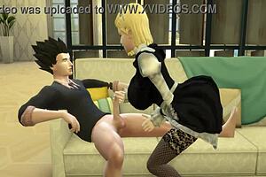 Asian bride with big tits forced into hardcore sex due to blackmail by perverted boss in Dragon Ball Hentai