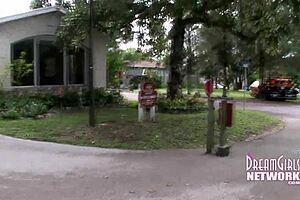 A young, daring woman exposes herself in a house of worship