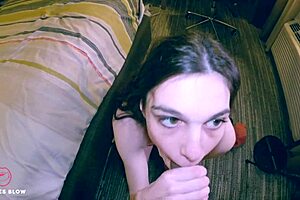This babe loves to suck on a big black cock before fucking a black stud!