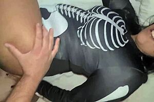 It’s the last of the Halloween parties featuring sexy and shaved amateurs in Halloween costume fucking