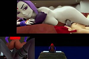 Starfire threesome with Washington D.C. girls using anal and blowjob 3D