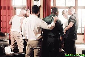 Dillon Diaz has a Gay group sex end in massive ejaculation
