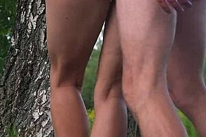 Fucking outside being serviced by a very attractive girl