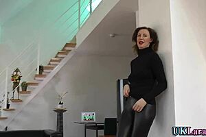 European lady in heels and stockings enjoys hardcore riding