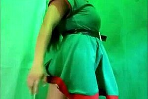 A step mom dresses up in sexy elf and it is said that she made step dad less grumpy