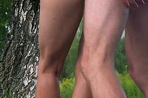 Fucking outside being serviced by a very attractive girl