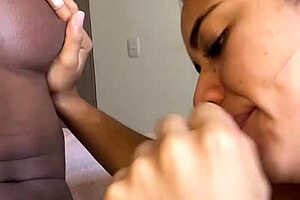 A wet New Year’s kiss results to deepthroat blowjob and cumshot climax