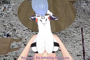 Rei Ayanami's sensual encounter in the city: A thrilling hentai experience