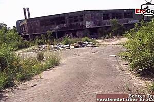 German meaty redheaded teen picked up to fuck in the real street